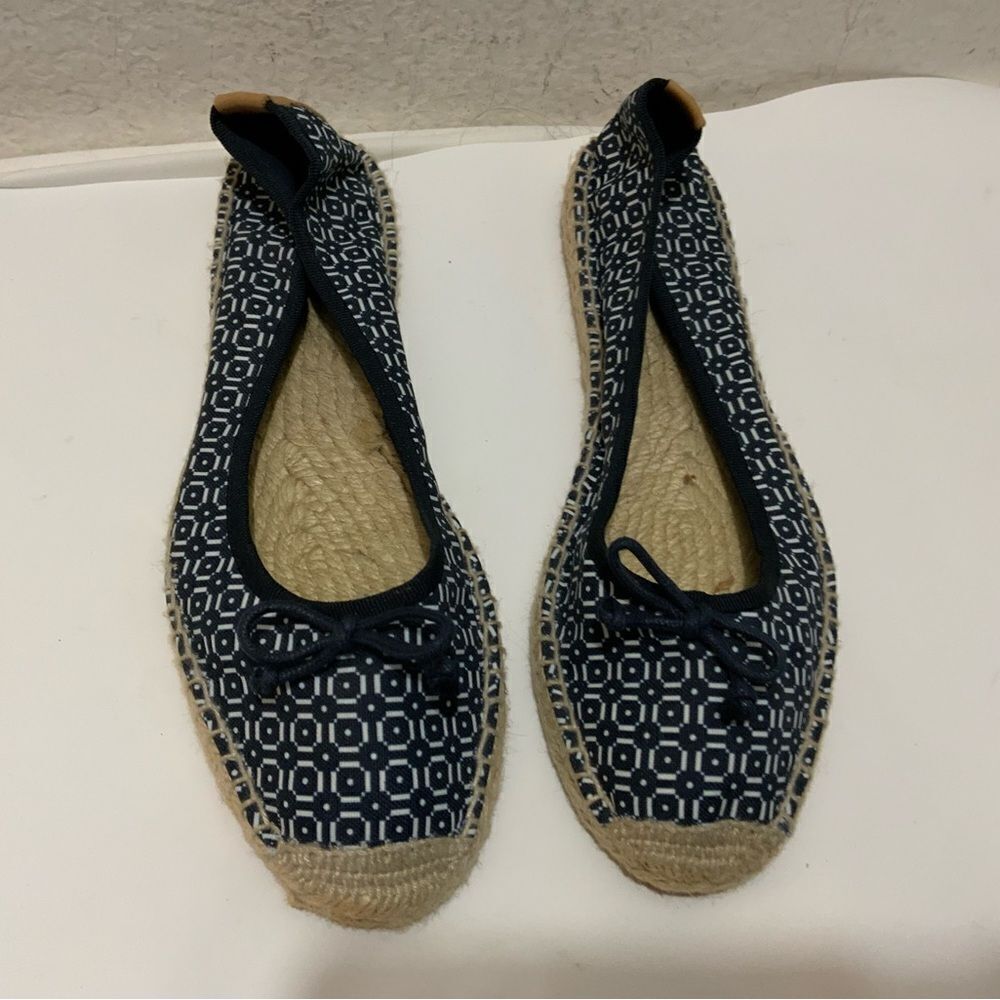 Tory Burch Ballet navy espadrilles flats shoes Size 9 Made in Spain